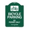 Signmission Bicycle Parking by Permit C.V.S. 21210 W/ Bicycle Graphic Heavy-Gauge Alum, 18" x 24", GW-1824-24322 A-DES-GW-1824-24322 - alternate 1